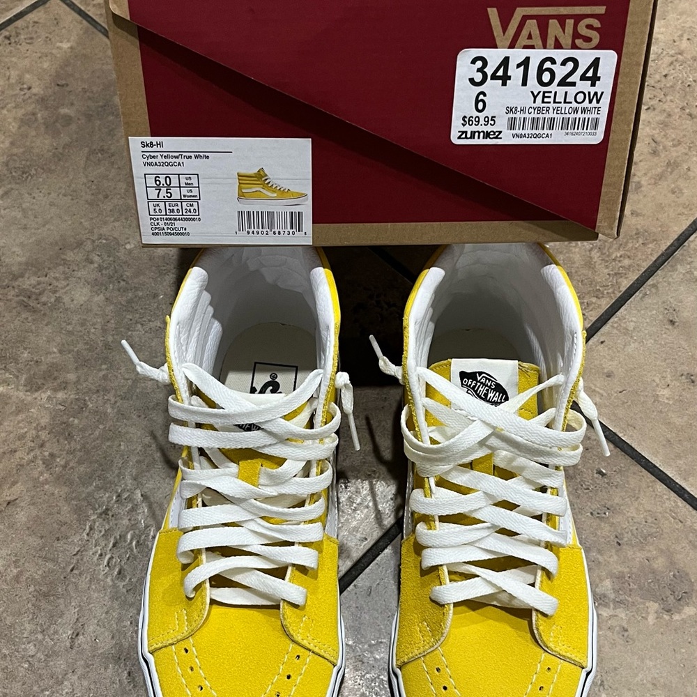 Sk-8HI Cyber Yellow/True White Vans